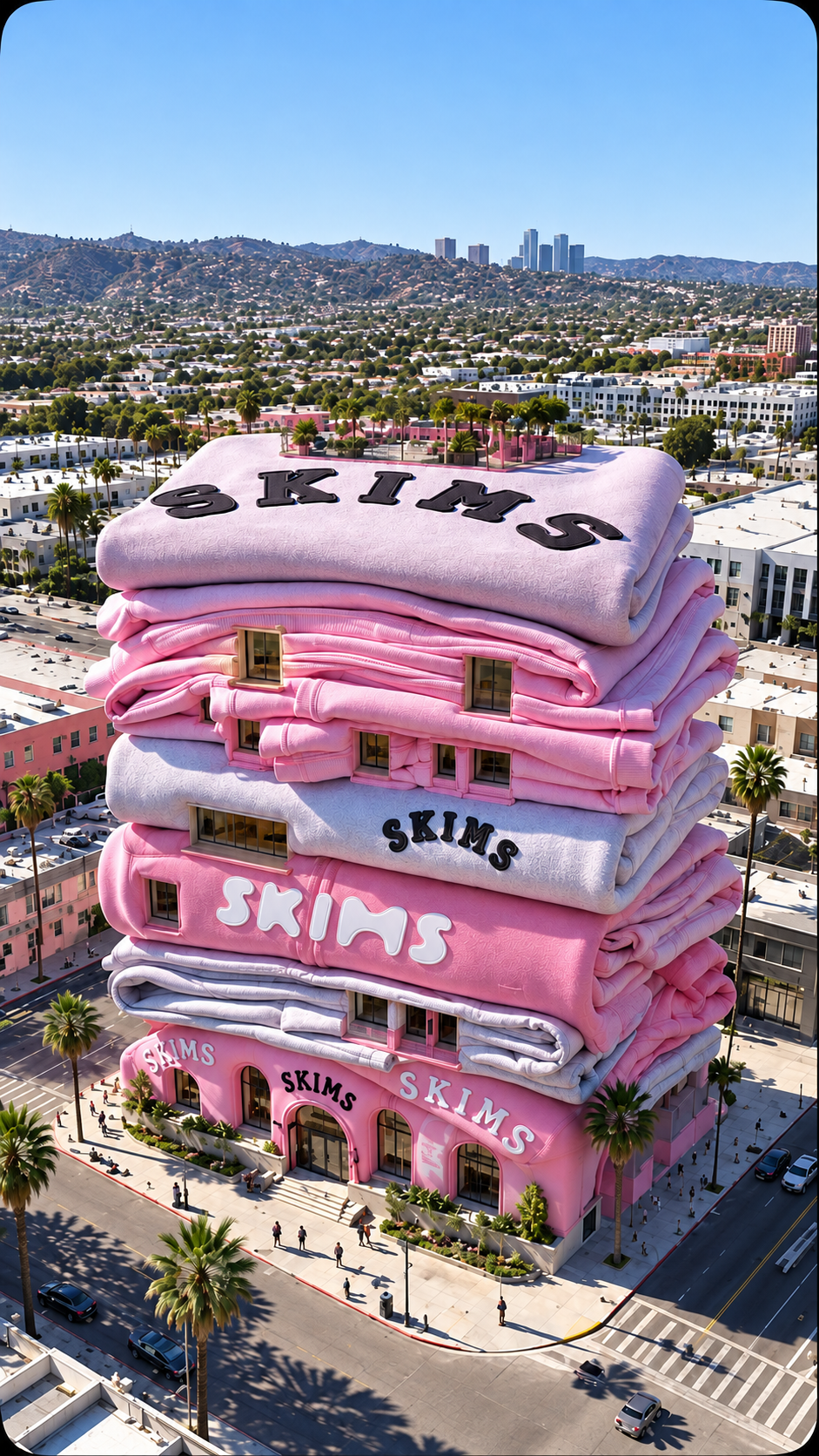 Monumental SKIMS folded clothing store in Los Angeles